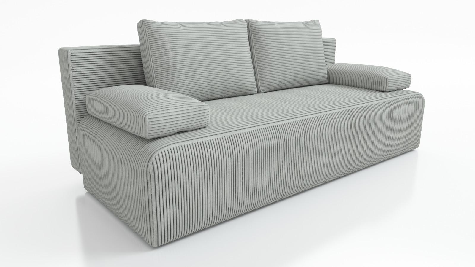 Kanapa Zoja z funkcją spania 77x102x244 cm z pojemnikiem na pościel do sypialni poso szara nr. 2