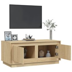 Szafka RTV 102x50x44cm materiał drewnopochodny dąb sonoma do salonu - Miniaturka zdjęcia nr 5