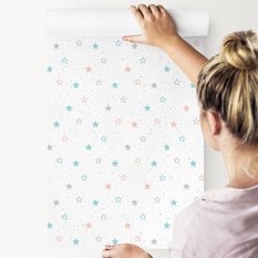 Tapeta Do Pokoju Dziecięcego PASTELOWE Gwiazdki 53x1000  - Miniaturka zdjęcia nr 6