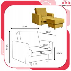 Fotel rozkładany z podnóżkiem Alicja Family Meble - Miniaturka zdjęcia nr 8