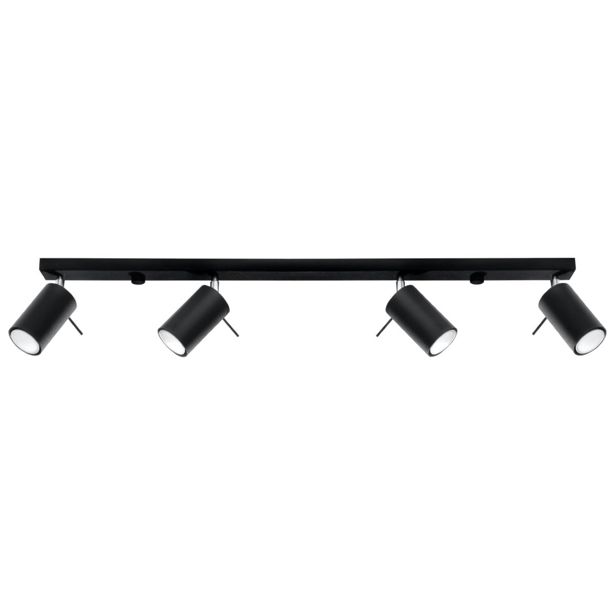 Plafon RING 4L czarny 16x6x80cm nowoczesna lampa GU10 do salonu 