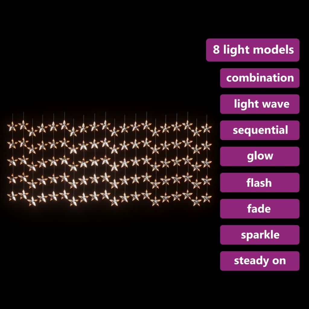 Zasłona świetlna gwiazdki 500 LED 8 funkcji ciepła biel do salonu nr. 3