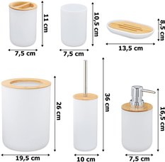 Akcesoria łazienkowe Timor komplet 6 sztuk biały - Miniaturka zdjęcia nr 3