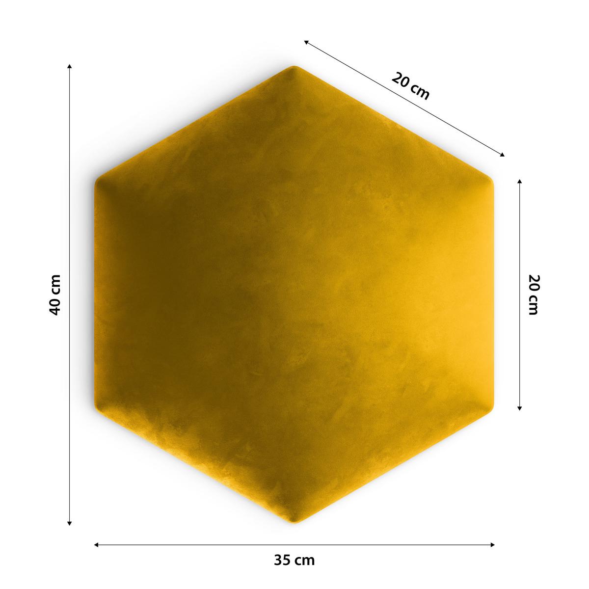 Panele tapicerowane 35x40 cm hexagon magic velvet żółty nr. 4