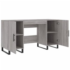 Biurko 140x50x75cm z szafkami szary dąb sonoma do biura lub gabinetu salonu czy pokoju - Miniaturka zdjęcia nr 5