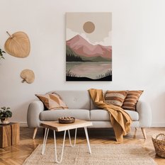 Duży Obraz Do Salonu Góry Krajobraz Jezioro Styl Boho Natura 80x120cm - Miniaturka zdjęcia nr 3