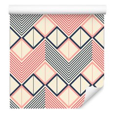 Tapeta geometryczne wzory w stylu retro, dekoracja w nowoczesnym stylu - Miniaturka zdjęcia nr 3