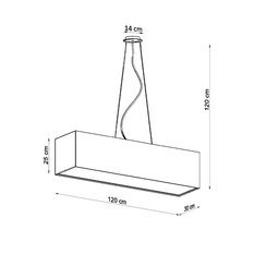 Żyrandol SANTA 120x30x120cm nowoczesna biała lampa wisząca E27 do salonu - Miniaturka zdjęcia nr 4