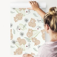 Tapeta Dziecięca MISIE Ptaszki Zwierzątka Rośliny 53x1000  - Miniaturka zdjęcia nr 8