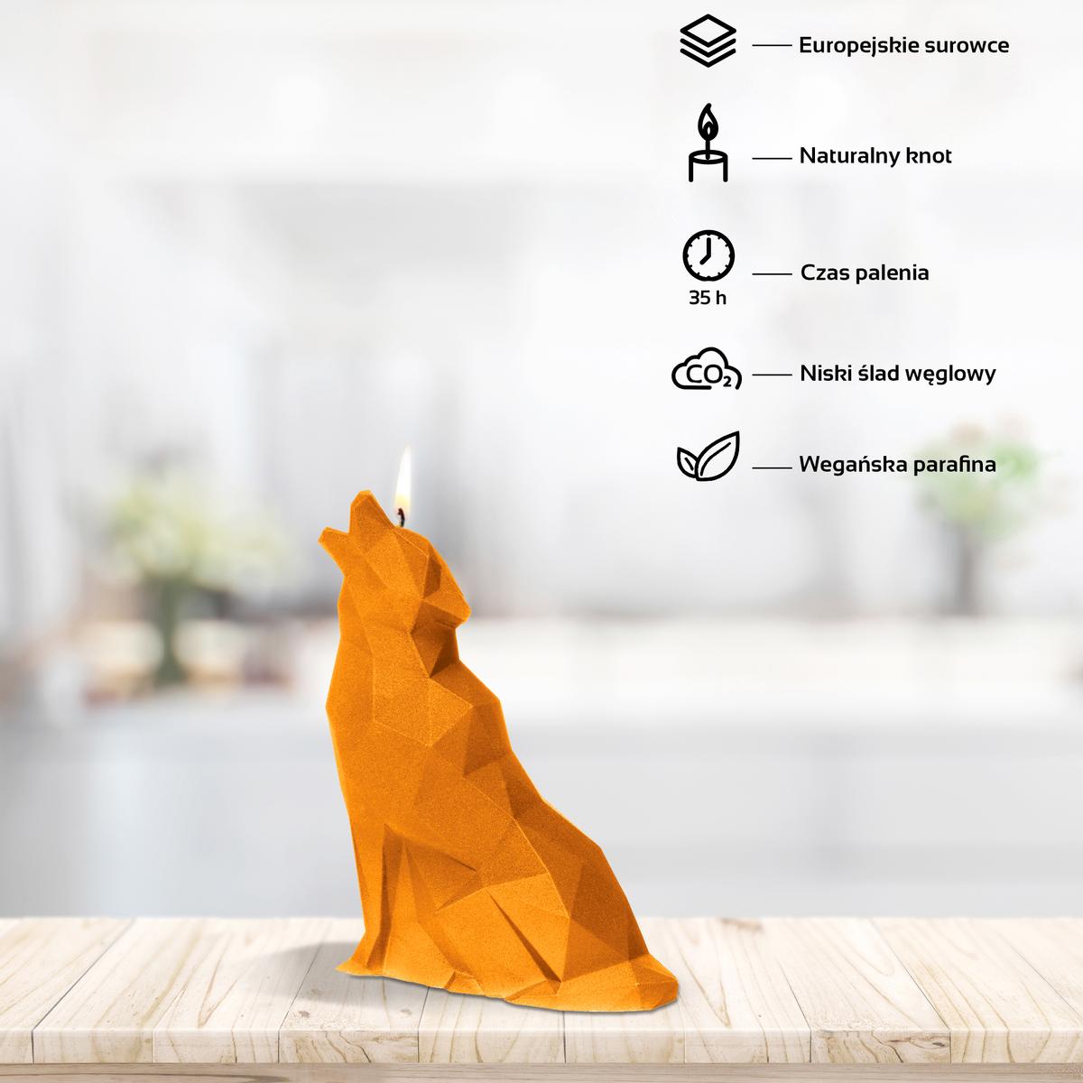 Świeca Wolf Low-Poly Orange nr. 2