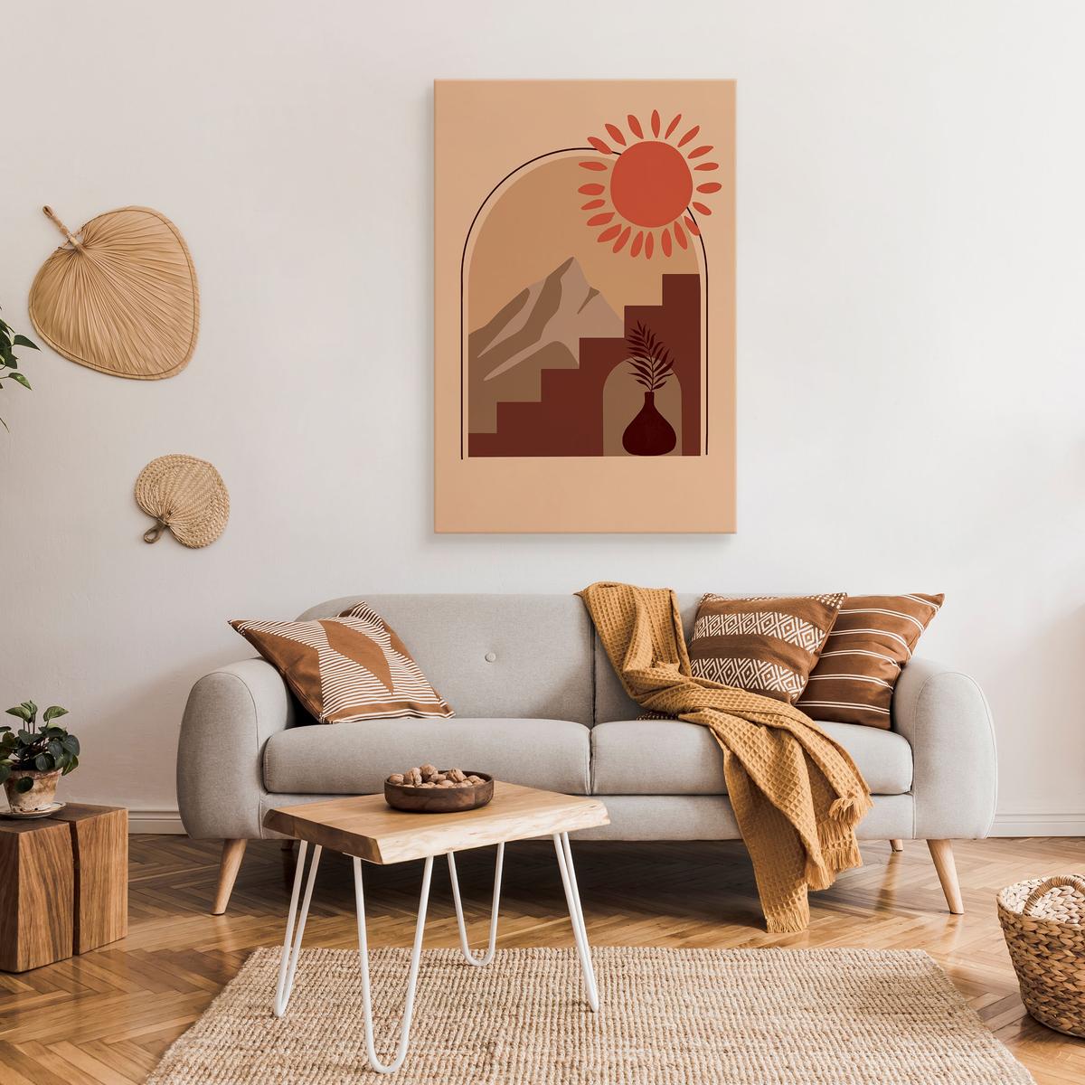 Obraz Do Salonu Góry Krajobraz Słońce Styl Boho Abstrakcja 80x120cm nr. 3