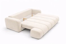 Kanapa rozkładana trzyosobowa Mediolan 250 cm BLUVEL 22 sofa z funkcją spania velvet kremowa - Miniaturka zdjęcia nr 5