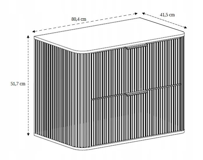 Szafka pod umywalkę 80,4x41,5x51,7 cm z owalnymi frontami wisząca czarny do łazienki nr. 10