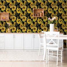 Tapeta Do Kuchni KWIATY Słonecznika Rośliny Liście  - Miniaturka zdjęcia nr 5