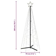 Choinka stożkowa 70x180 cm 200 ciepłych białych LED świąteczna do ogrodu - Miniaturka zdjęcia nr 10