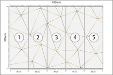 Fototapeta Do Sypialni Złoty Wzór GEOMETRYCZNY Abstrakcja Efekt 3D - Miniaturka zdjęcia nr 2