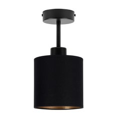 Lampa sufitowa 15x15x30 cm jednopunktowy spot z abażurem gwint E27 czarna z czarnym abażurem do salonu - Miniaturka zdjęcia nr 3