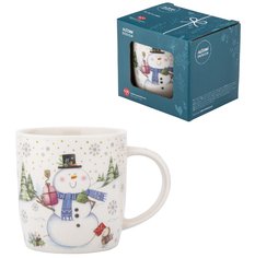 Kubek 400 ml porcelanowy świąteczny z bałwankiem w pudelku do jadalni - Miniaturka zdjęcia nr 1