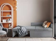 Narożnik jednoosobowy Viluś 108x81x78 cm sofa jednoosobowa do pokoju salonu z funkcją spania i przechowywania dla dzieci szary - Miniaturka zdjęcia nr 8