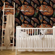 Tapeta Flizelinowa Haftowane LISY Kolorowe Pióra  - Miniaturka zdjęcia nr 5