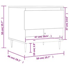 Stolik kawowy 2szt 50x46x50 cm z szufladą i półką dąb sonoma do salonu - Miniaturka zdjęcia nr 12