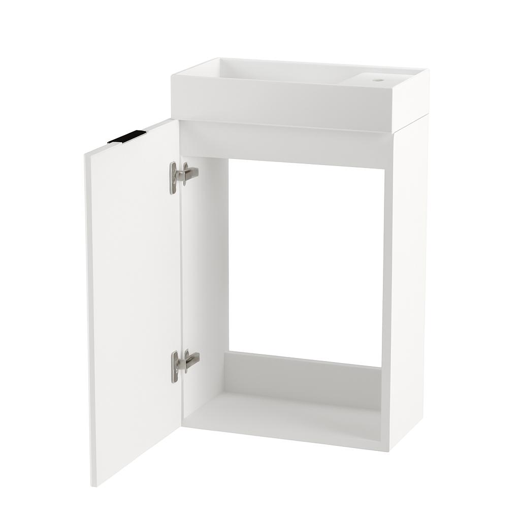 Szafka łazienkowa WILLY 40x22x57 cm z umywalką biała ryflowana slim do łazienki  nr. 2