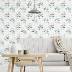 Tapeta Ozdobna Akwarelowe Gałązki LIŚCIE Natura  - Miniaturka zdjęcia nr 6