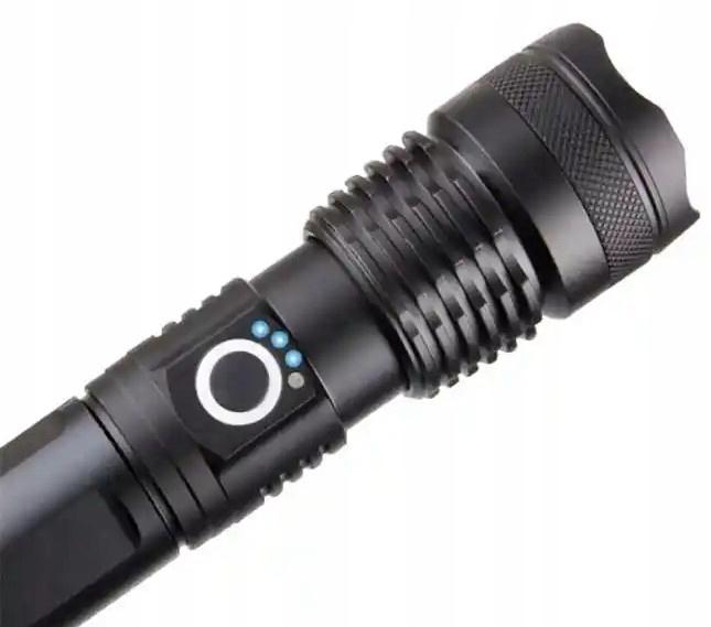 Latarka LED mocna P90 z funkcją zoom usb podręczna nr. 11