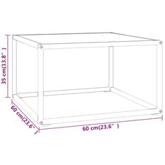  Stolik kawowy 60x60x35 cm do jadalni pokoju dziennego szkło w kolorze biały marmur - Miniaturka zdjęcia nr 5