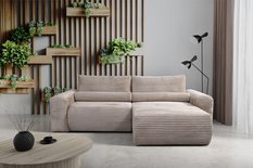 Narożnik z funkcją spania LEO 255x162 cm prawy sprężyny bonell Tilia 56 sztruks pomarańczowy - Miniaturka zdjęcia nr 4