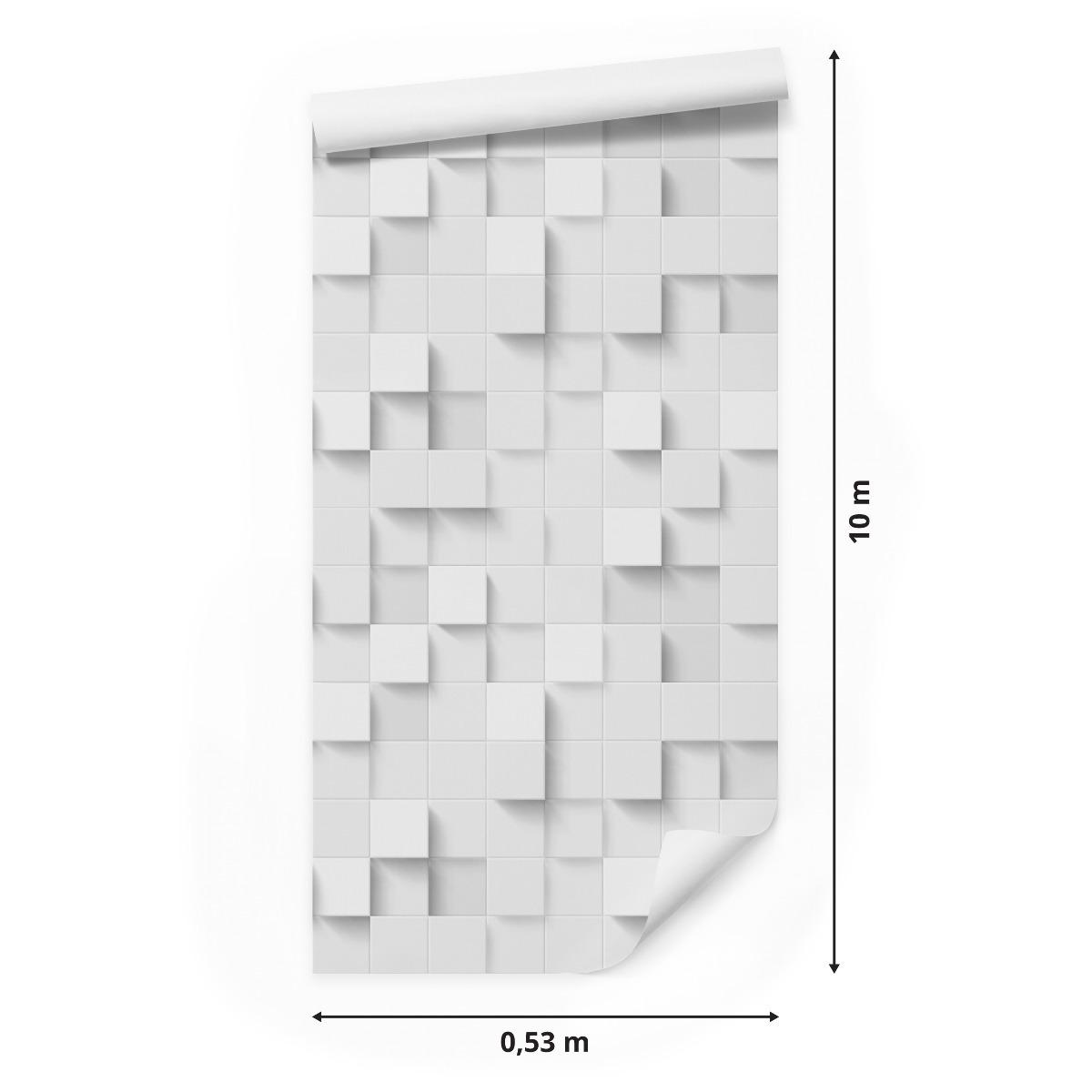 Tapeta, Kwadraty, Geometryczne wzory 3D, dekor do Salonu nr. 2