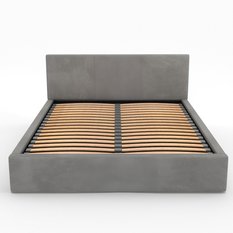 Łóżko tapicerowane do sypialni 180x200x88 cm podwójne z pojemnikiem basic szare - Miniaturka zdjęcia nr 12