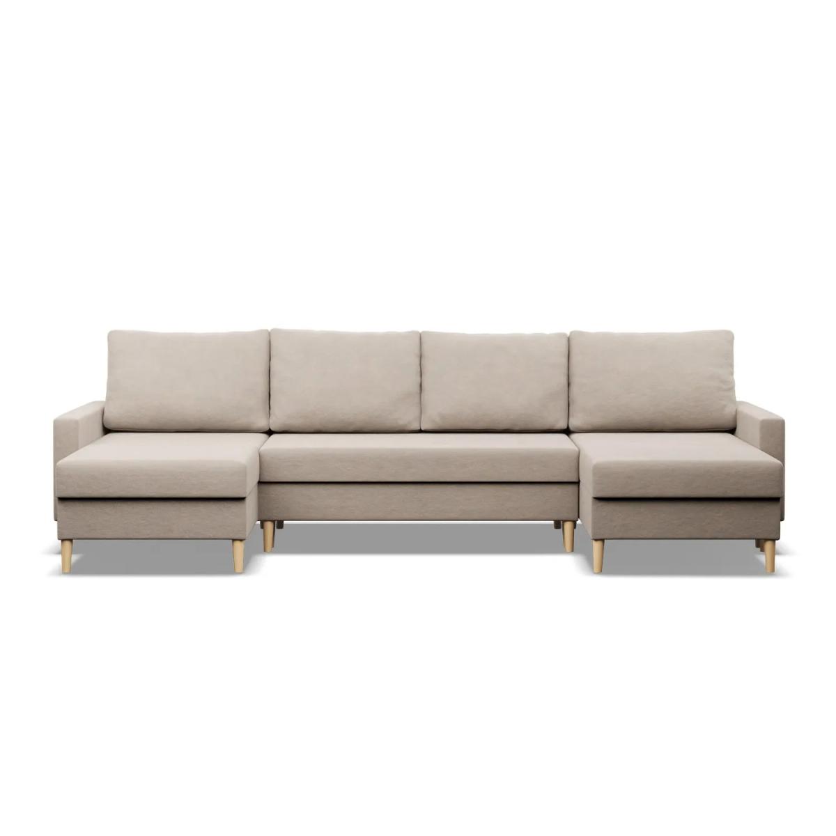 Narożnik BLANK 294x140x88 cm z funkcją spania kształtu do salonu kronos żółty nr. 7