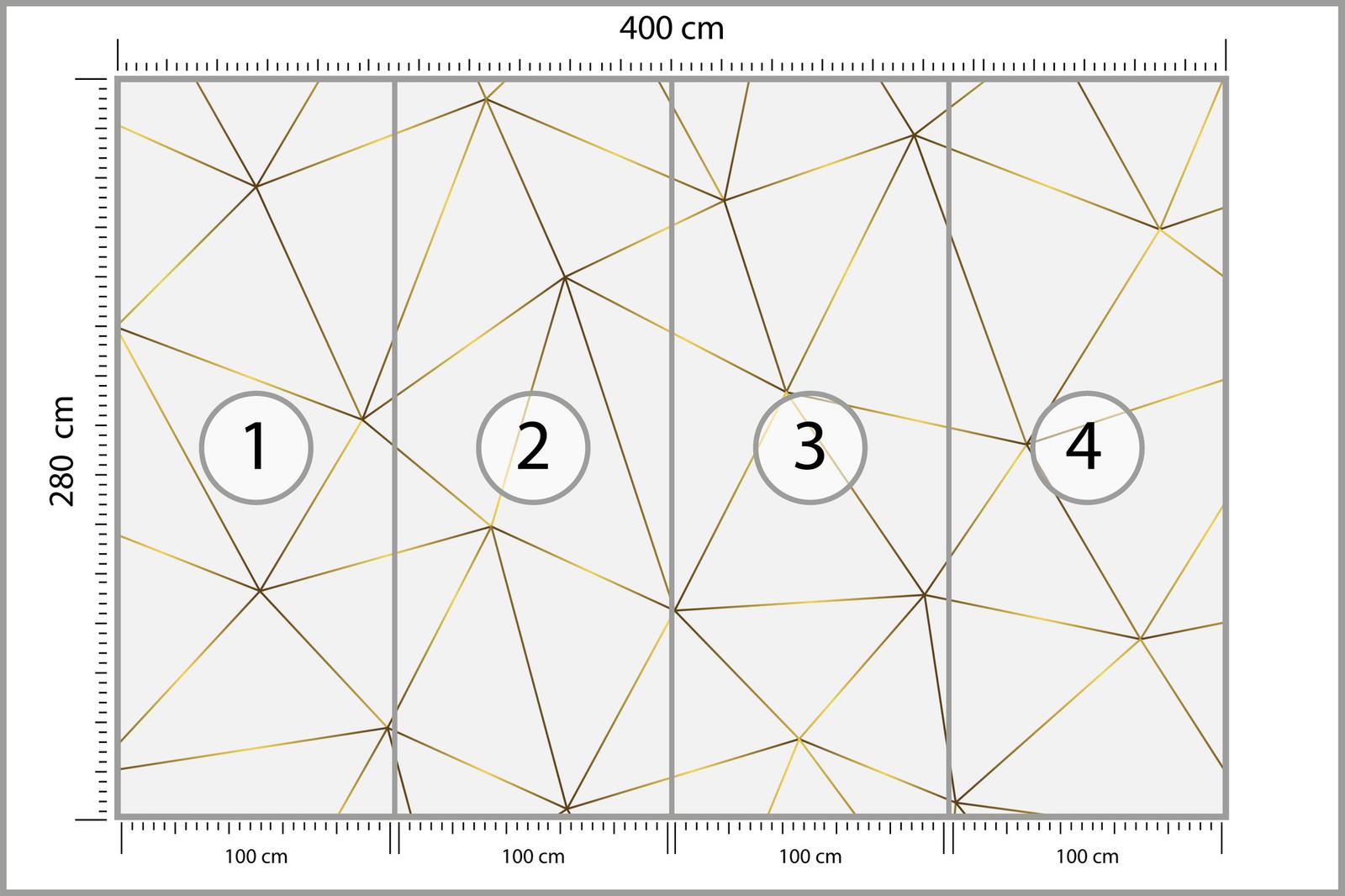 Fototapeta Do Sypialni Złoty Wzór GEOMETRYCZNY Abstrakcja Efekt 3D nr. 2