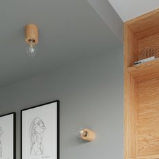 Lampa biurkowa SALGADO 10x10x10 cm nowoczesna lampka na biurko E27 naturalne drewno do biura pokoju - Miniaturka zdjęcia nr 8