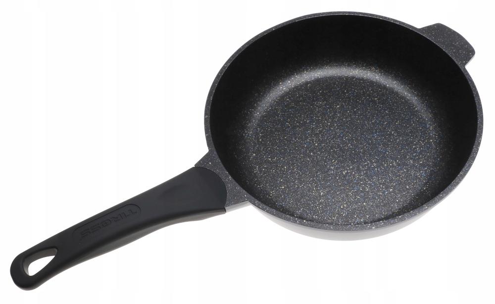 Patelnia 24 cm ceramiczna marmurowa głęboka indukcja gaz do kuchni nr. 4
