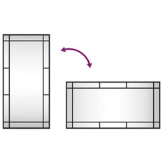 Lustro 40x80 cm do sypialni łazienki ścienne prostokątne żelazo szklane czarne - Miniaturka zdjęcia nr 7