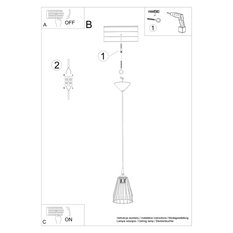 Lampa wisząca LEYO 85x15x15cm nowoczesna E27 do salonu - Miniaturka zdjęcia nr 6