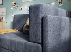 Sofa Viluś 106x75x80 cm grafitowy rozkładana sofa narożna jednoosobowa z funkcją spania i pojemnikiem na pościel - Miniaturka zdjęcia nr 12