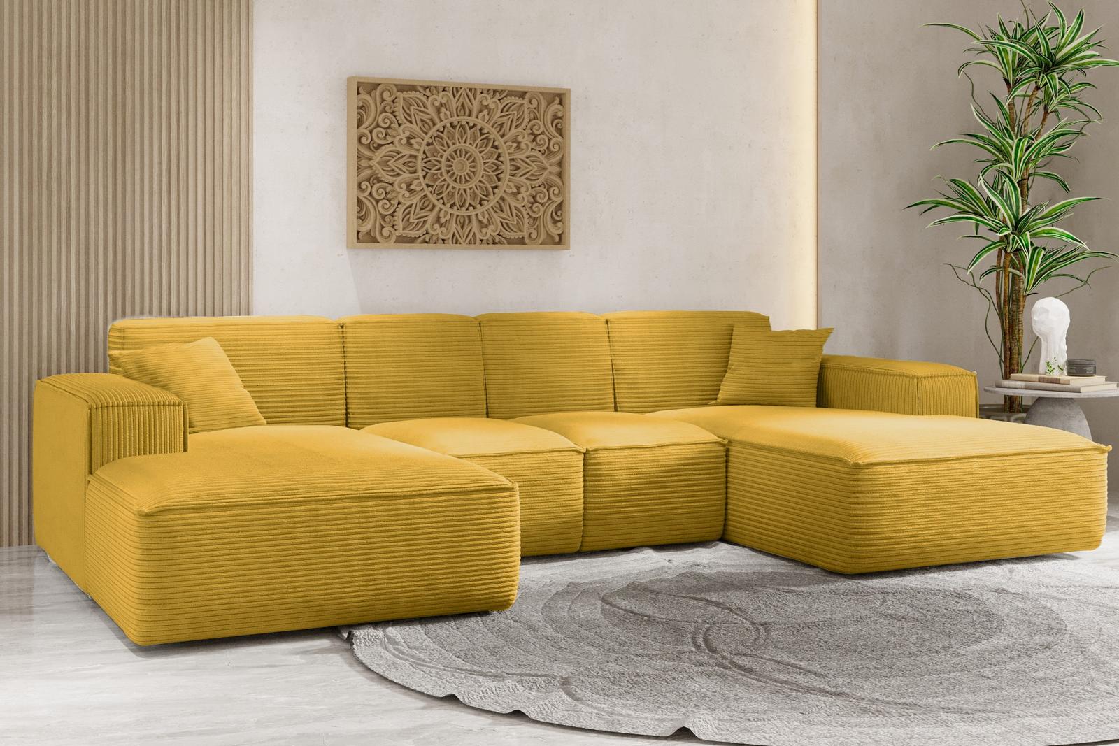 Sofa U SIENA LARGE 344x73x165 cm w kształcie U bez funkcji spania do salonu żółta nr. 2