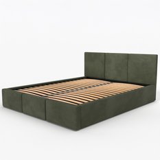 Łóżko tapicerowane do sypialni 180x200x88 cm podwójne z pojemnikiem modne khaki - Miniaturka zdjęcia nr 14