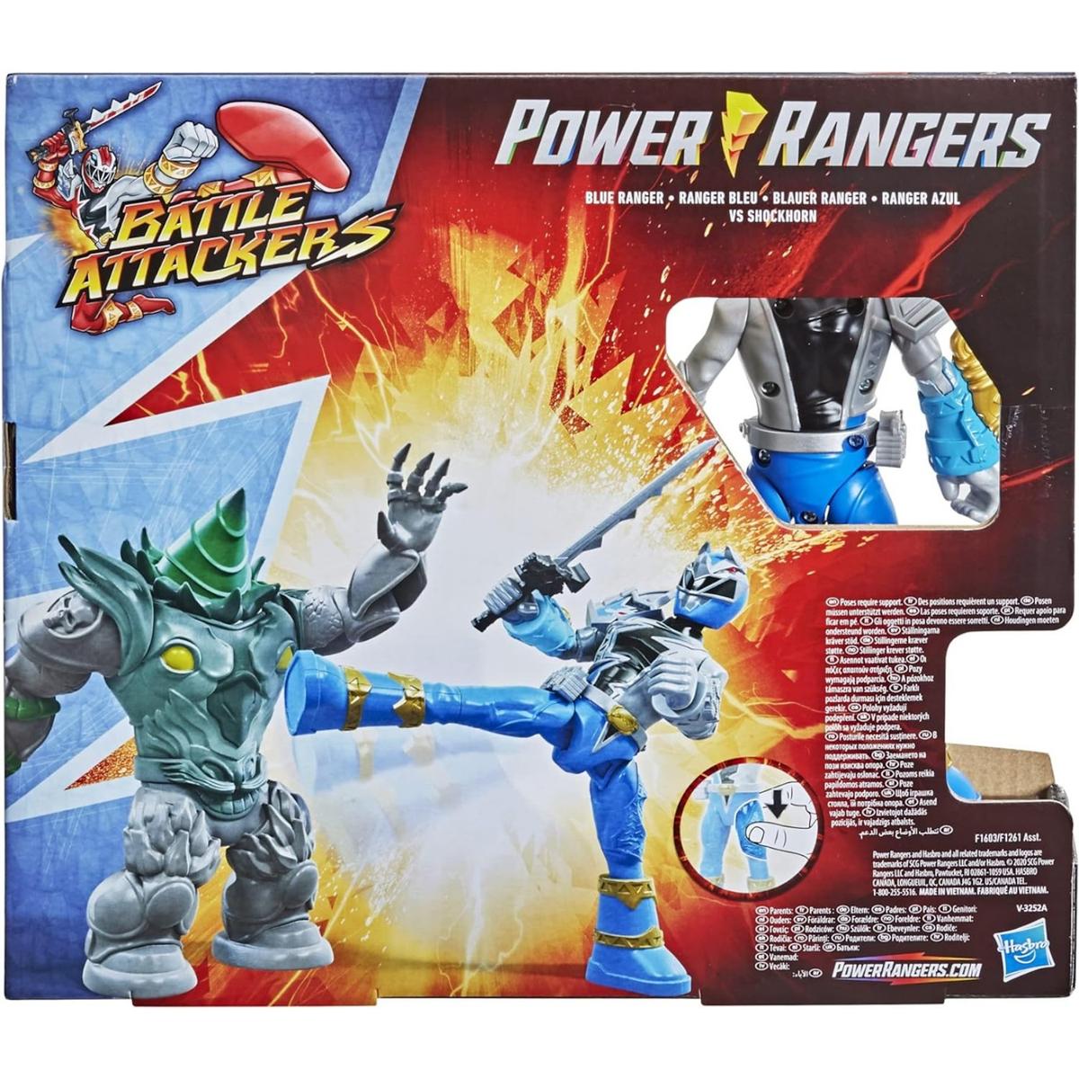 Figurka power rangers dino fury battle attackers blue niebieski ranger vs shockhorn dla dziecka nr. 6