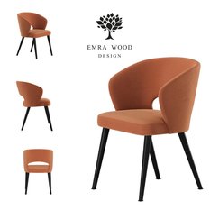 Krzesło DELUXE KR-8 50x60x85 cm welurowe do jadalni pomarańczowy