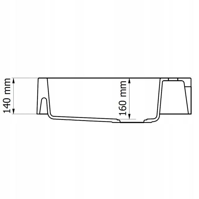 Zlewozmywak granitowy 1-komorowy JUNONA 62x60 cm bez ociekacza czarny nr. 4