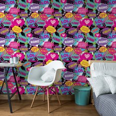 Tapeta Dla Dziewczyny POP-ART Kolorowe Emotikony  - Miniaturka zdjęcia nr 3