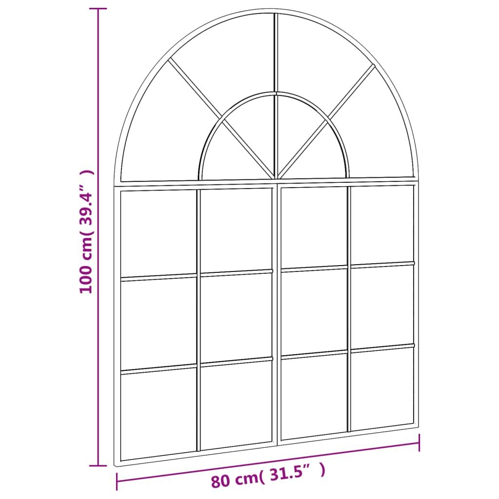  Lustro 80x100 cm do sypialni łazienki ścienne zakończone łukiem żelazo czarne nr. 7