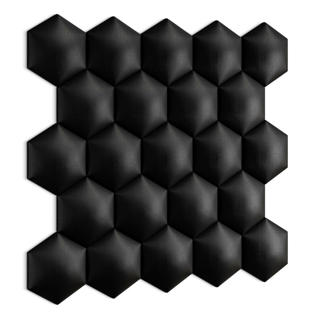 Panele tapicerowane 26x30 cm na ścianę hexagon grafitowy nr. 3