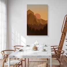 Obraz Do Sypialni Zachód Słońca Góry Wzgórze Natura Styl Boho 80x120cm - Miniaturka zdjęcia nr 4