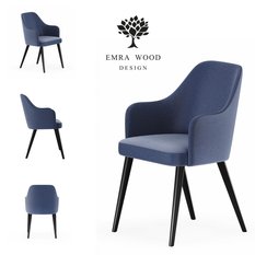 Krzesło tapicerowane KR-9 53x83x49 cm DELUXE 48 do jadalni ciemnoniebieski