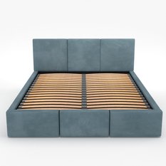 Łóżko tapicerowane do sypialni 180x200x120 cm podwójne z pojemnikiem modne morskie - Miniaturka zdjęcia nr 14